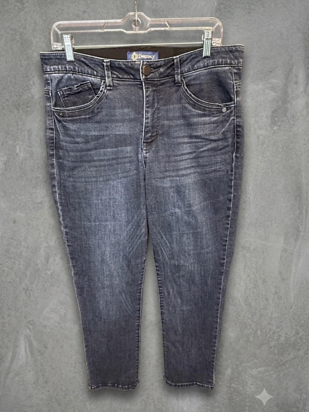 Democracy Ab Solution Skinny Crop Jeans Size 10 Dark Wash Stretch Blue Denim Ank
